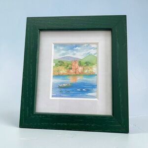 Miniature print of Ross Castle, by Irish artist Pat Flavell
